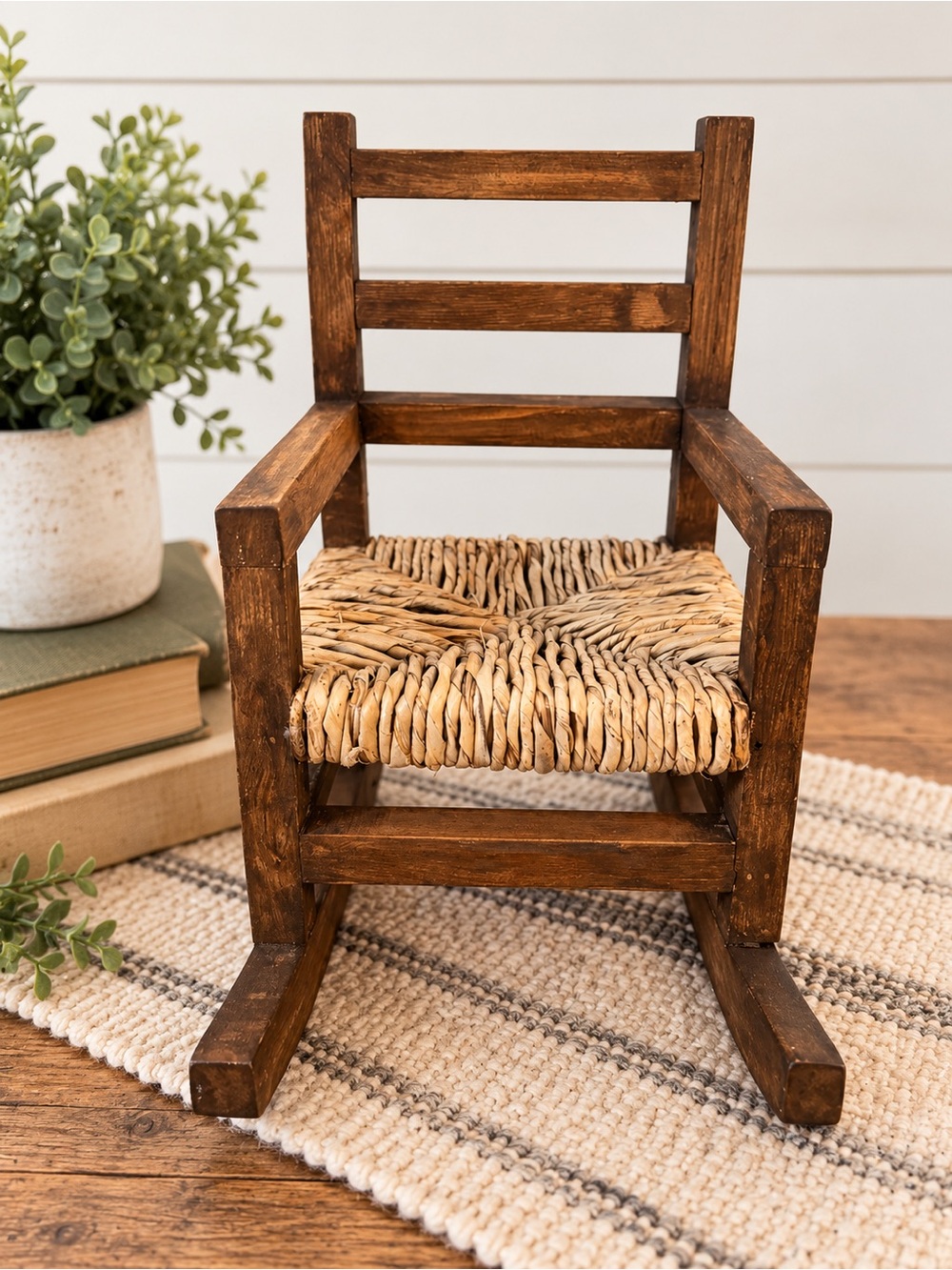 Vintage Miniature Wood Rocking Chair
